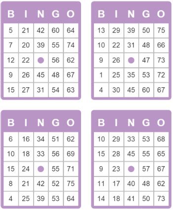 La web genera cartones para los juegos de bingo de 90 y 75 bolas disponibles en cuatro colores: Free bingo card 75