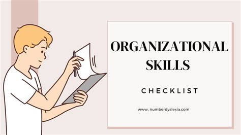 Printable Organizational Skills Checklist Pdf Included Number Dyslexia