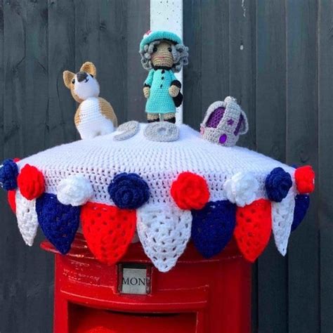 Platinum Jubilee Woolly Postbox Toppers Appear For Queen Bbc News