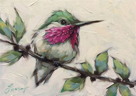 Hummingbird Painting Original Oil Painting Of A Hummingbird 5x7 Oil