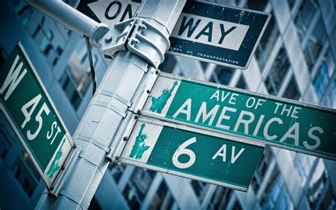 Ave Of The Americas Road Sign Hd Wallpaper Wallpaper Flare