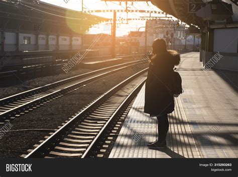Woman Waiting Train Image And Photo Free Trial Bigstock