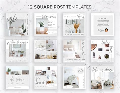 Instagram Canva Template Bundle Stationery Paper Party Supplies Etna