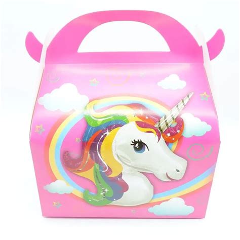 Buy 6pcs Rainbow Unicorn Favor Box Candy Box T Box