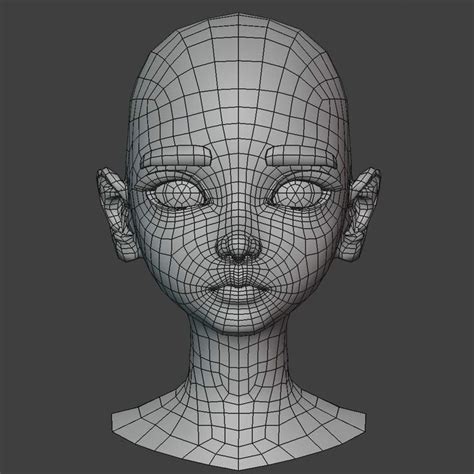 anime head topology face topology maya modeling 3d character