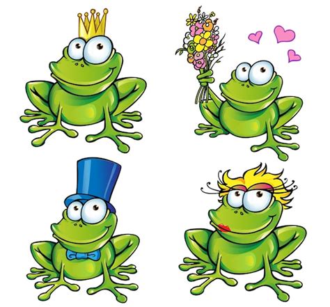 Premium Vector Cute Frogs Cartoon Illustration Set Vector