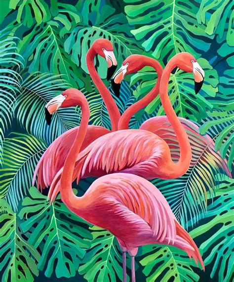 Shades Of A Dream Flamingo 2018 Acrylic Painting By Andrii