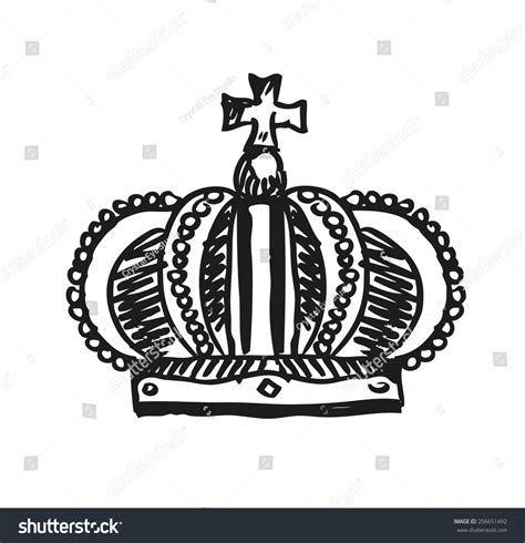 Royal Crown Doodle Hand Sketch Style Stock Vector 256651492 Shutterstock