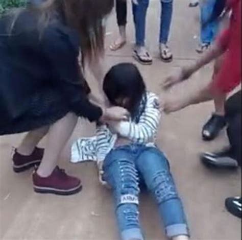 Bullies Kick Punch And Strip Teenager Naked As Classmates Laugh And