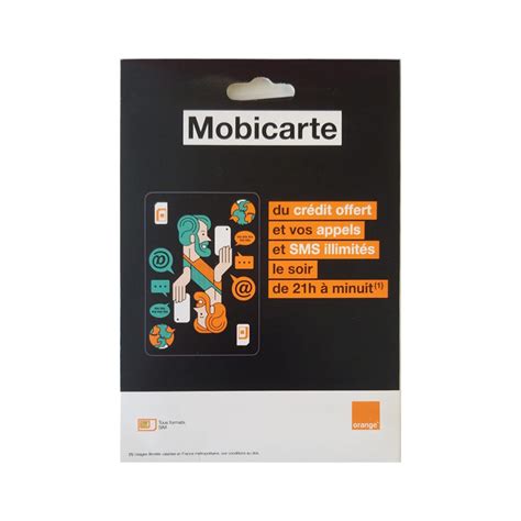 Carte Sim Prépayée Orange Mobicarte Avec 5€ De Crédit Inclus