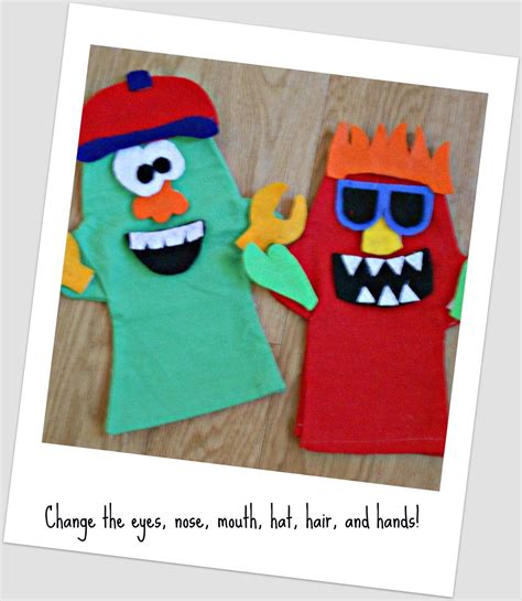 Make Your Own Monster Puppets Printable Pattern Six Sisters Stuff