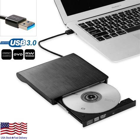 Slim External Usb 30 Dvd Rw Cd Writer Drive Burner Reader Player For