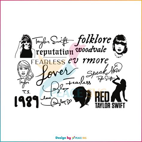 Taylor Swift Tour Taylor Albums Svg Graphic Design File Peacesvg