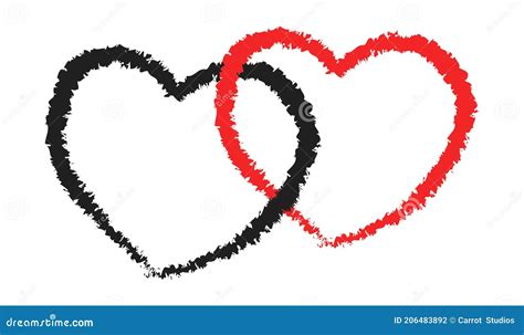 Two Hearts Connected Stock Illustration Stock Vector Illustration Of