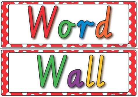 Free Portable Word Wall Template Patched