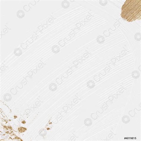 White Brush Paint Textured Vector Background With Gold Glitter Stock