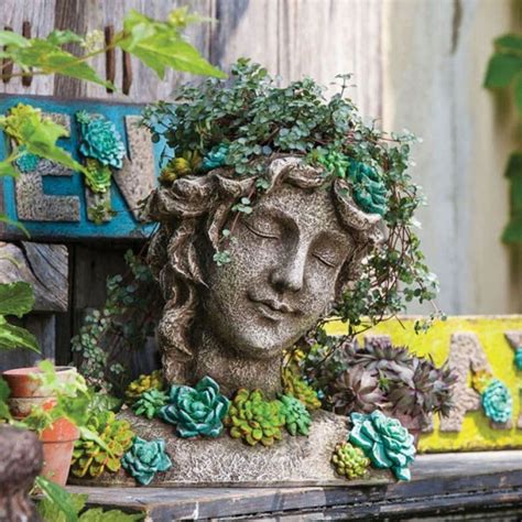 Drip Goddess Planter Head Planter Art Planter Colorful Planter