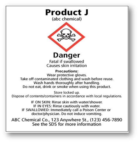 Chemical Secondary Container Label By Safetysign Com Vrogue Co