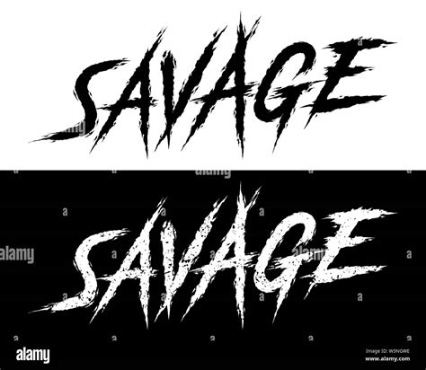 Savage Set Of 2 Brush Painted Letters On Isolated Background Black