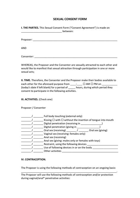 Free Sexual Consent Form