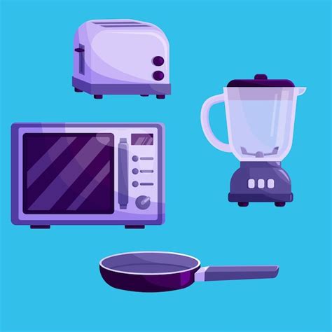 Premium Vector Kitchen Appliances Set Vector Illustration