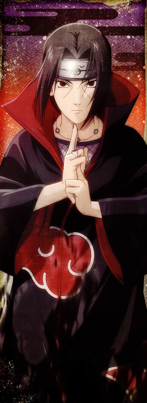 Akatsuki Naruto Itachi Uchiha In Color Background Hd Anime Wallpapers