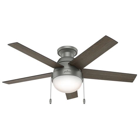 Ceiling fans for outdoor & indoor use | styles include modern, industrial, art deco, contemporary, mission, traditional & more. 46-Inch Hunter Fan Anslee Low Profile Matte Silver Ceiling ...