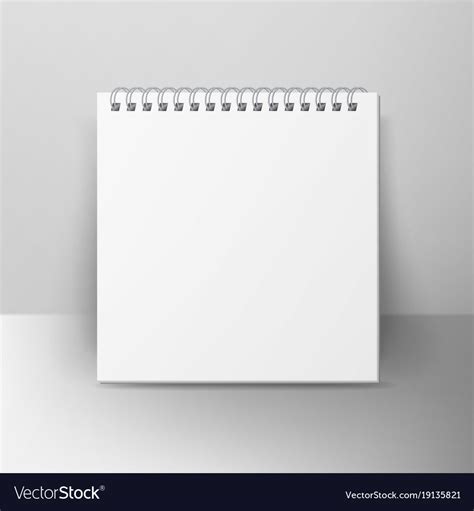 Spiral Empty Notepad Blank Mockup Template Vector Image