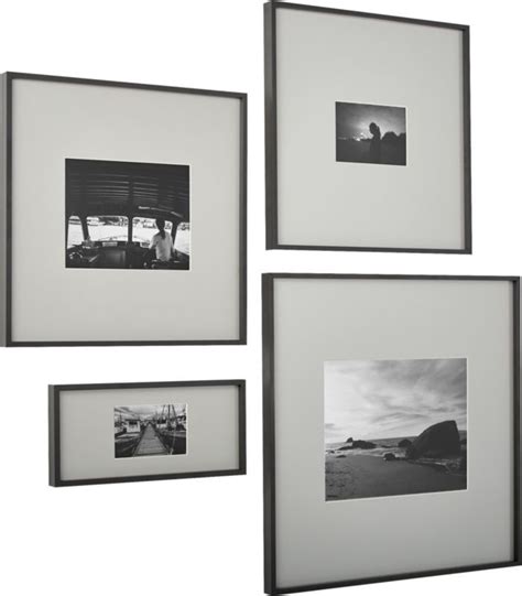 Gallery Black 4x6 Picture Frame With Grey Mat 11x14 Picture Frame