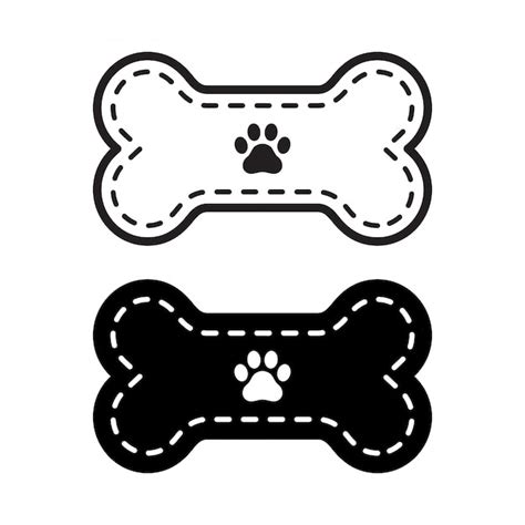 Premium Vector Dog Bone Icon Paw Footprint Illustration