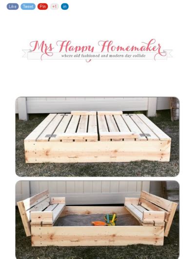 Diy Sandbox W Fold Out Seats New Pallet Table Pallet Coffee