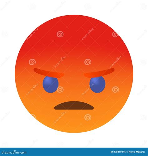 Top Quality Emoticon Angry Red Face Emoji Cute Emoticon Isolated Editorial Photo