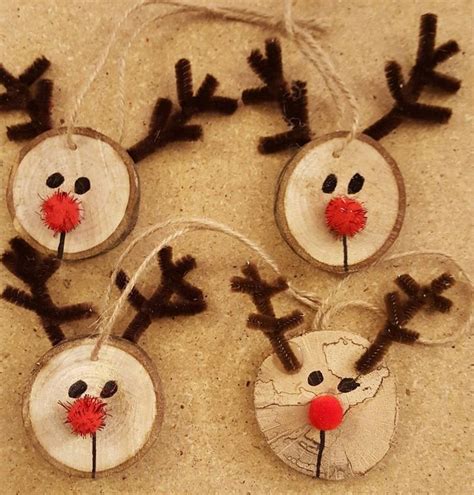 Wooden Reindeer Ornaments Etsy Christmas Ornament Crafts Kids