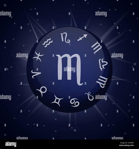 Scorpio Zodiac Sign Astrological Scorpius Horoscope Vector