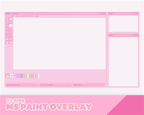 Cute Pink Ms Paint Twitch Overlay Creative Art Stream V2 In 2021