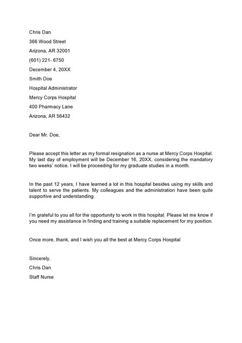 Sample Of Resignation Letter For Personal Reasons Doctemplates