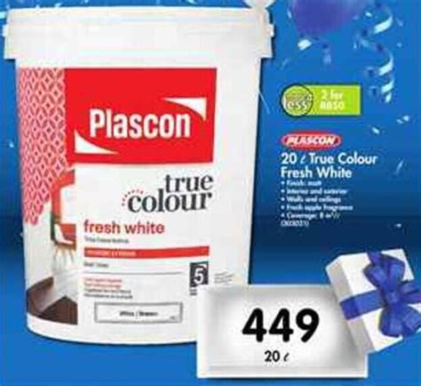 Plascon True Colour Fresh White 20l Offer At Makro