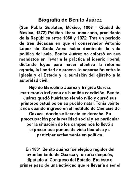 biografía de benito juárez méxico política