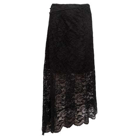 Black Paco Rabanne Lace Maxi Skirt For Sale At 1stdibs