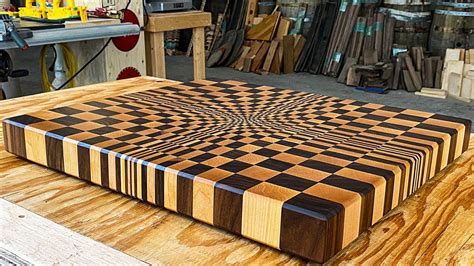 How Its Made Optical Illusion End Grain Cutting Board Youtube