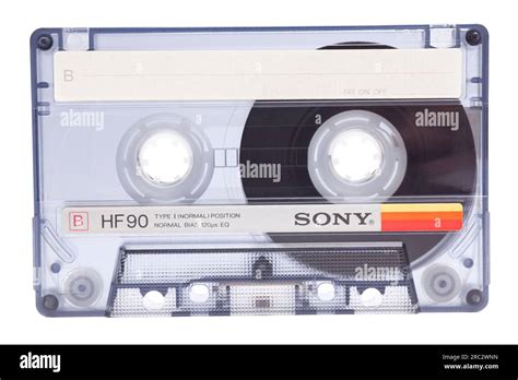 Audio Cassette Tape Sony Hf 90side B Isolated On White Background