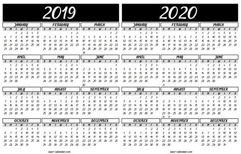 Free Printable 2020 Waterproof Calendars