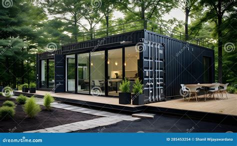 Shipping Container Modern House, Black, Innovative Design Redefining