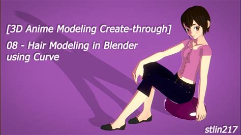[3d anime modeling create through] 08 hair modeling in blender using curve youtube