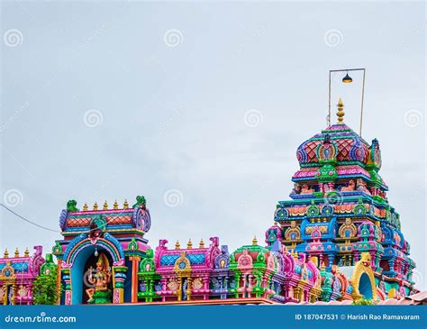 A Hindu Temple With Vibrant And Colorful Sculptures Editorial Photo