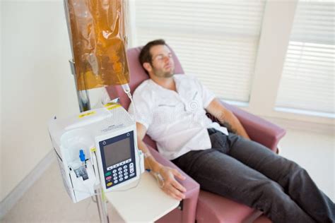 Patient Receiving Chemotherapy Through Iv Drip Stock Photo Image Of
