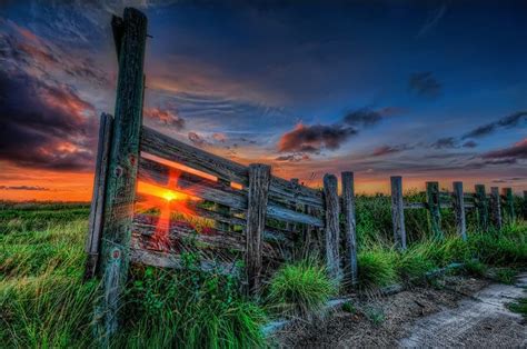 Hdr Sunset Through Fence World Wallpaper Old Fences Beautiful