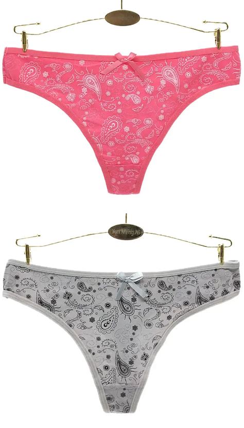 Yun Meng Ni Underwear 2019 New Design Cotton Women Printed Sexy T Back Thongs Buy Sexy T Back