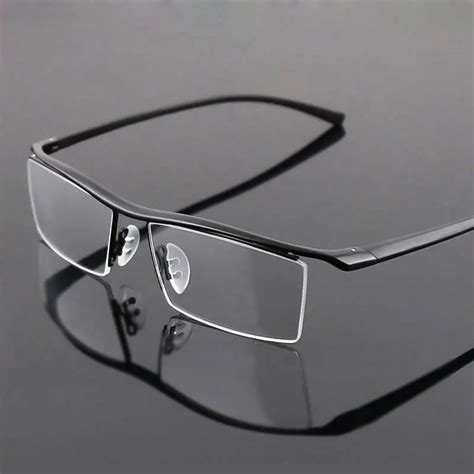 agstum titanium mens nickle free half rim tr90 eyeglasses frames optical rx able in men s