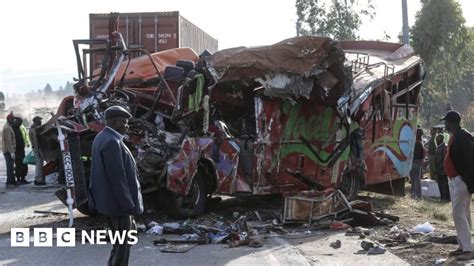 Dozens Killed In Bus And Lorry Road Crash In Kenya Bbc News